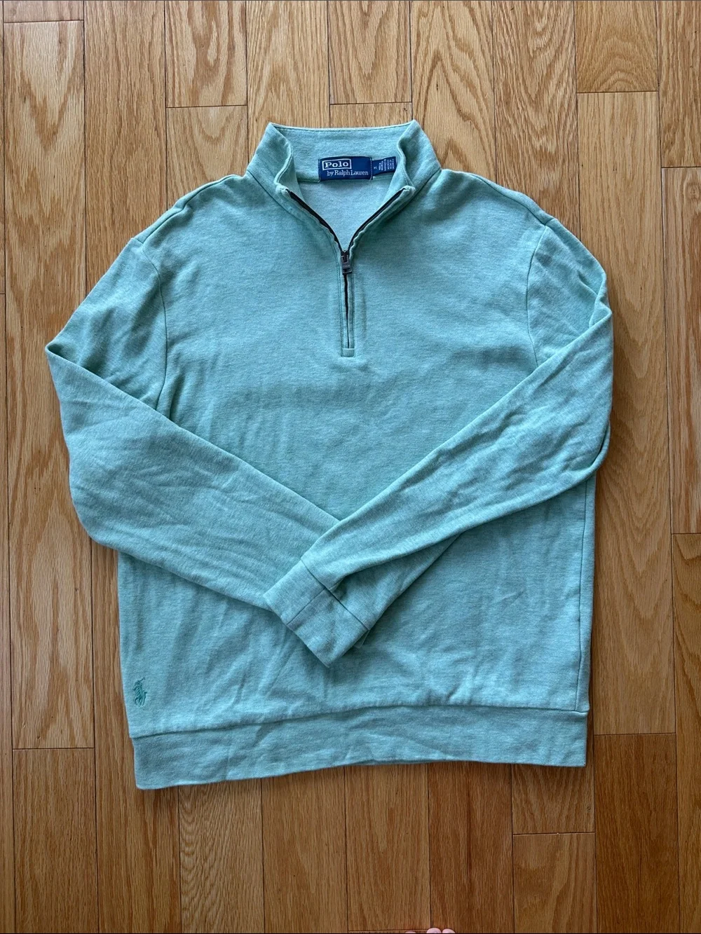 Polo by Ralph Lauren Men’s Light Mint Quarter-Zip Sweater
